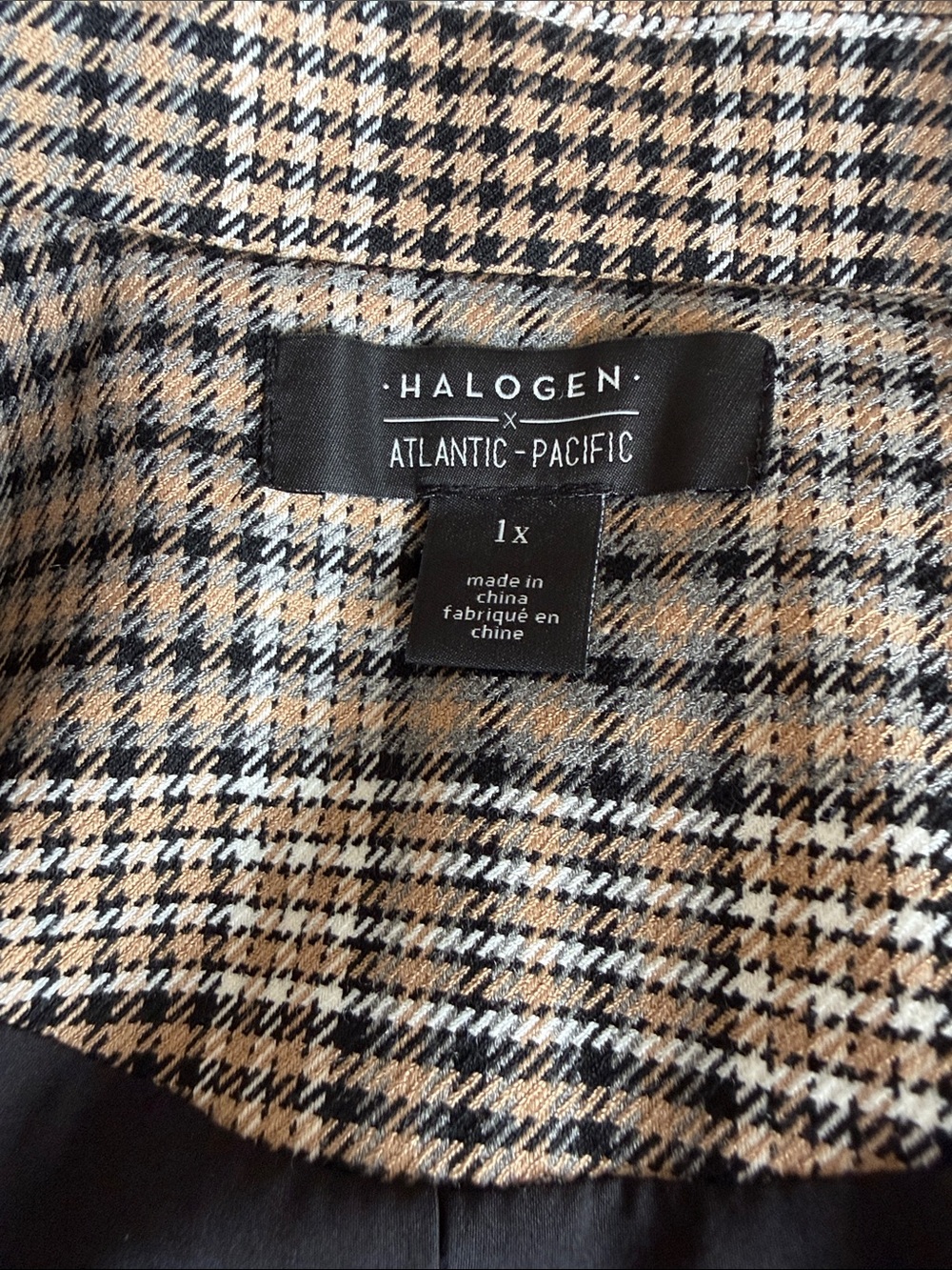 Halogen x Atlantic-Pacific Plaid Coat Nordstrom Exclusive Size 1X - Picture 10 of 12